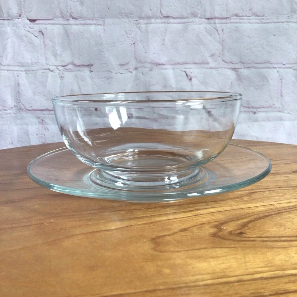 Libbey Moderno Clear Glass Bowl and Plate Set - 8 Pieces